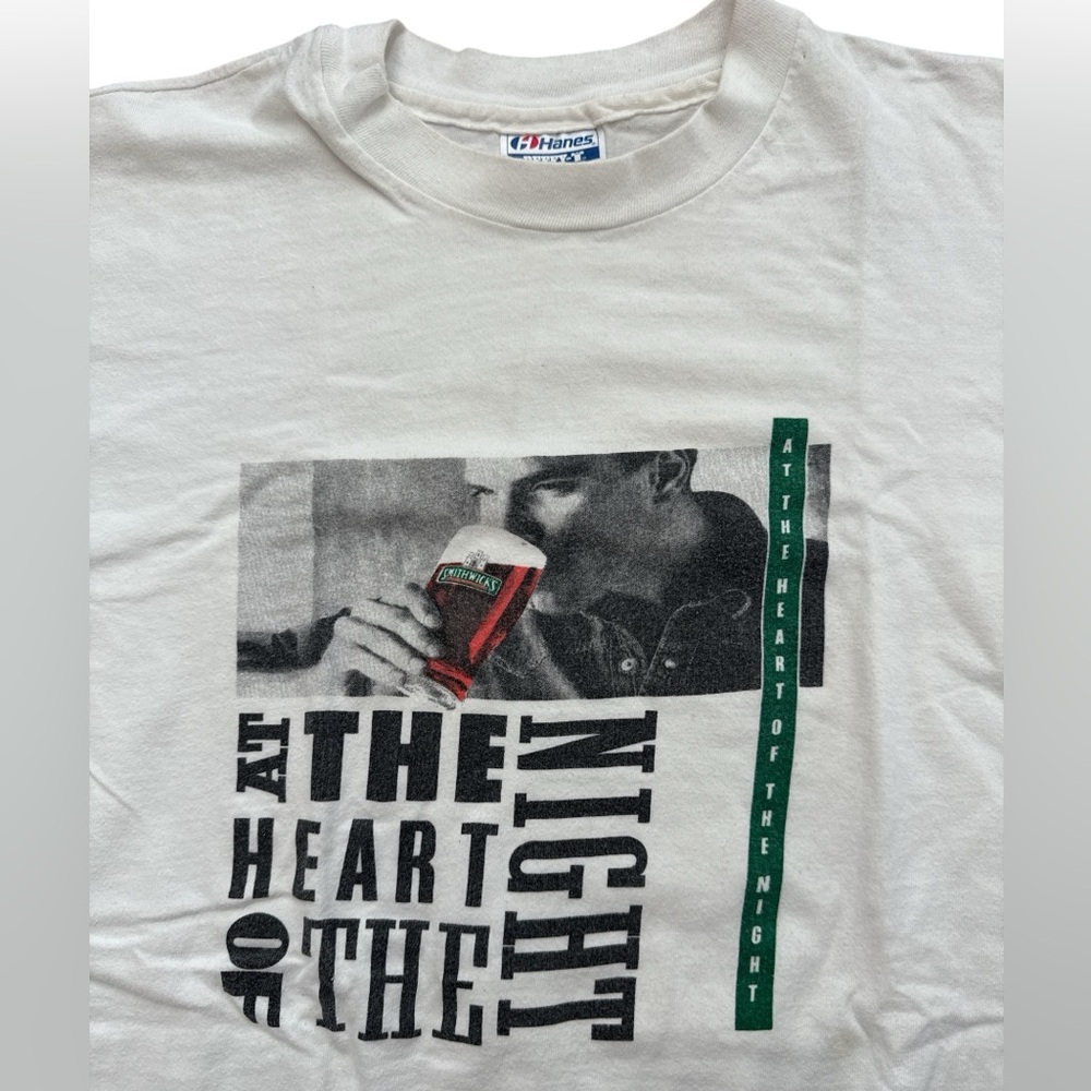 Vintage Smithwicks‎ Beer T-Shirt Size XL Men’s White Hanes Beefy-T Tag Booze